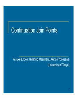 Continuation Join Points