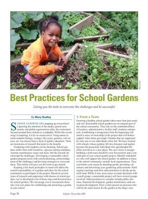 Best Practices for School Gardens Giving You the Tools to Overcome the Challenges and Be Successful
