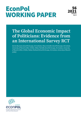 The Global Economic Impact of Politicians: Evidence from an International Survey RCT