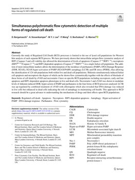 Simultaneous Polychromatic Flow Cytometric Detection of Multiple Forms of Regulated Cell Death