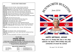 Budworth Bulletin June 2016 Edition