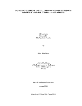 Design, Development, and Evaluation of Meso-Scale Robotic System for Deep Intracranial Tumor Removal