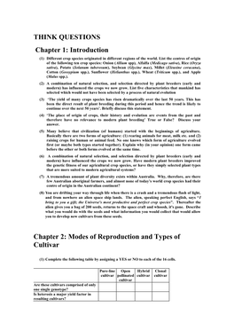 THINK QUESTIONS Chapter 1: Introduction Chapter 2: Modes Of