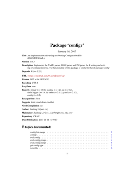 Package 'Configr'