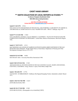 Smith Collection of Local Reports & Studies (PDF)