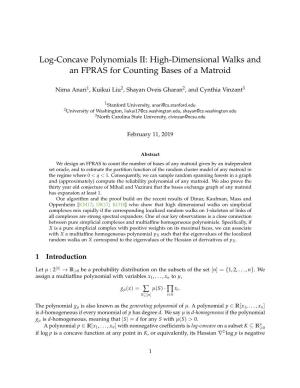 Log-Concave Polynomials II: High-Dimensional Walks and an FPRAS for Counting Bases of a Matroid