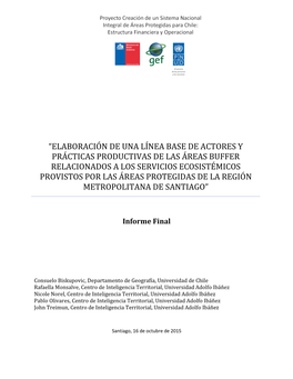 CIT-UAI, 2015. Línea Base De Actores Y Prácticas Productivas