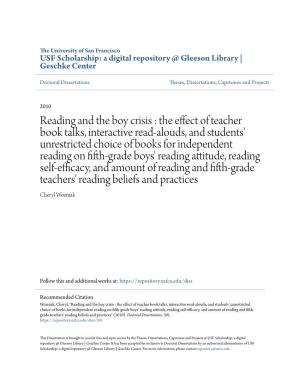 Reading and the Boy Crisis : the Effect of Teacher Book Talks, Interactive