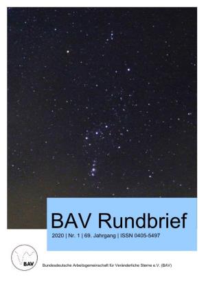 BAV Rundbrief Nr. 1 (2020)
