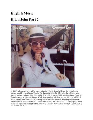 English Music Elton John Part 2