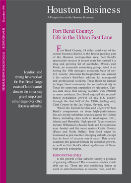 Fort Bend County: Life in the Urban Fast Lane