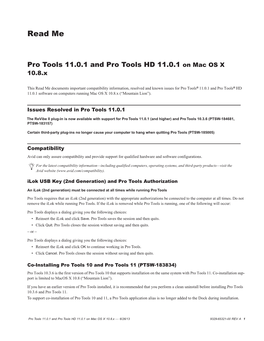 Pro Tools 11.0.1 Read Me