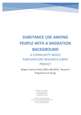 Substance Use Among People with a Migration Background a Community-Based Participatory Research (Cbpr) Project