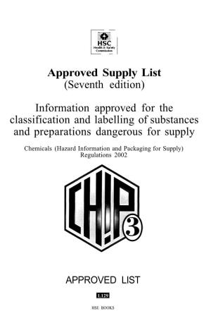Approved Supply List (Seventh Edition)
