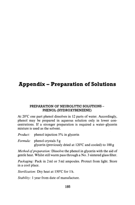 Appendix - Preparation of Solutions