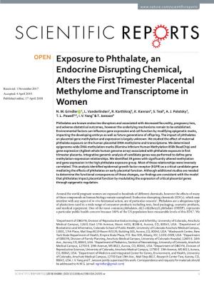 Exposure to Phthalate, an Endocrine Disrupting Chemical, Alters the First