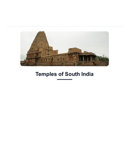 Temples of South India Page 2 of 15 TRIP SUMMARY