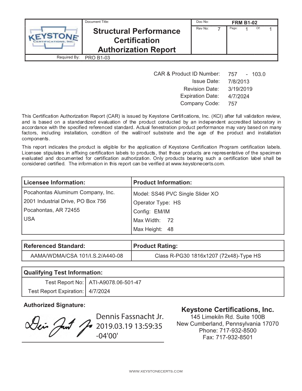 Dennis Fassnacht Jr. 2019.03.19 13:59:35 -04'00'