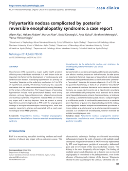 Polyarteritis Nodosa Complicated by Posterior Reversible Encephalopathy Syndrome: a Case Report