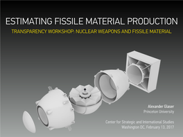 Estimating Fissile Material Production Transparency Workshop: Nuclear Weapons and Fissile Material