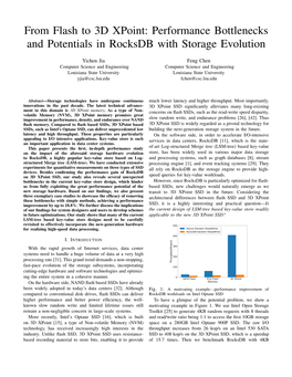 From Flash to 3D Xpoint: Performance Bottlenecks and Potentials in Rocksdb with Storage Evolution