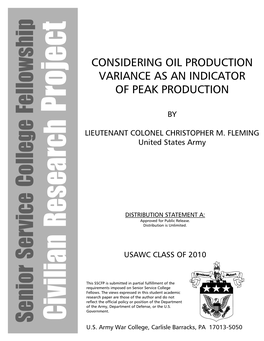 Considering Oil Production Variance As an Indicator of Peak Production