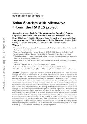 Axion Searches with Microwave Filters: the RADES Project