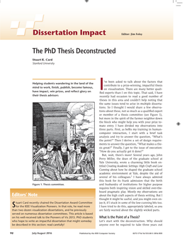 Dissertation Impact the Phd Thesis Deconstructed