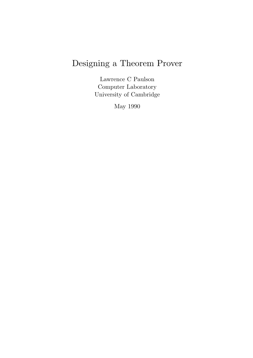 Designing a Theorem Prover