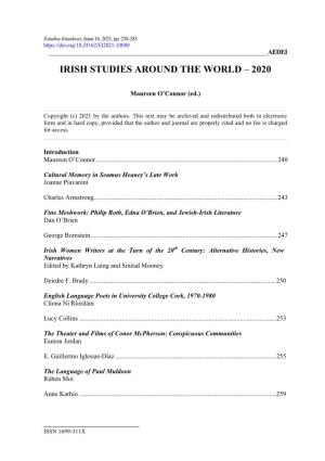 Irish Studies Around the World – 2020