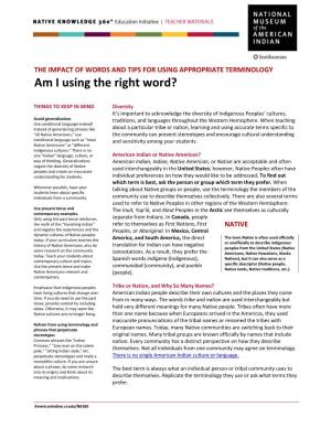 The Impact of Words and Tips for Using Appropriate Terminology