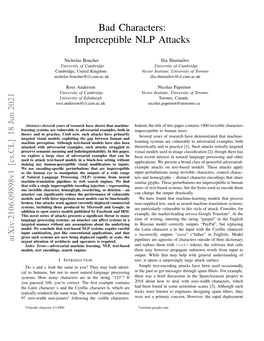 Imperceptible NLP Attacks