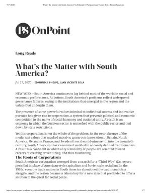 What's the Matter with South America?