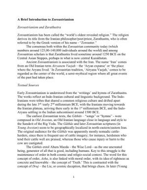 A Brief Introduction to Zoroastrianism