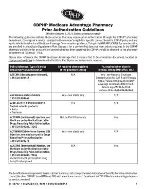 2021 Medicare Prior Authorization Guidelines Grid – July