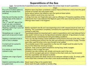 Superstitions of the Sea Task: Cut out the List of Superstitions and Origins Below