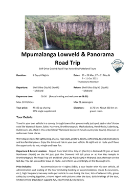 Mpumalanga Lowveld & Panorama Road Trip