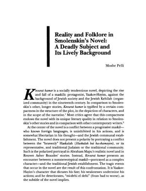 Reality and Folklore in Smolenskin's Novel: a Deadly Subject and Its Lively Background
