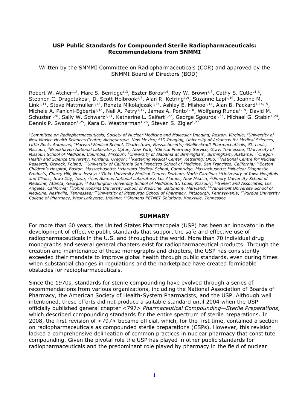 1 USP Public Standards for Compounded Sterile