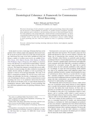Deontological Coherence: a Framework for Commonsense Moral Reasoning
