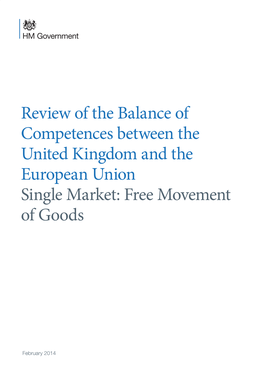 Single Market: Free Movement of Goods