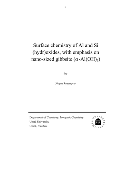Surface Chemistry of Al and Si (Hydr)Oxides, with Emphasis On