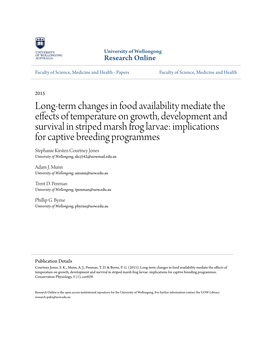 Long-Term Changes in Food Availability Mediate the Effects of Temperature