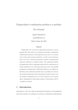 Panpsychism's Combination Problem Is a Problem For