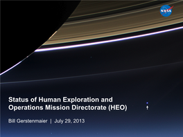 Status of Human Exploration and Operations Mission Directorate (HEO)