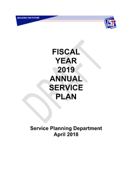 Fiscal Year 2019 Annual Service Plan