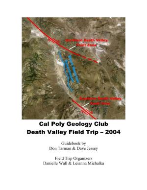 Cal Poly Geology Club Death Valley Field Trip – 2004