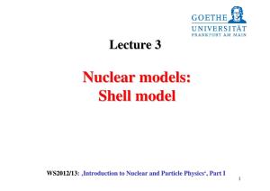 Nuclear Models: Shell Model