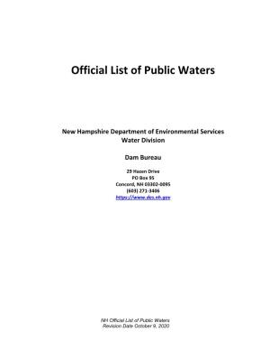Official List of Public Waters