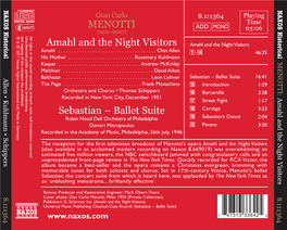 MENOTTI Amahl and the Night Visitors Sebastian
